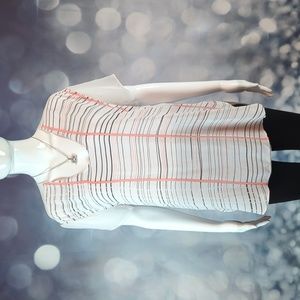 Calvin Klein Jeans sz L White Short Sleeve Semi Sheer Blouse